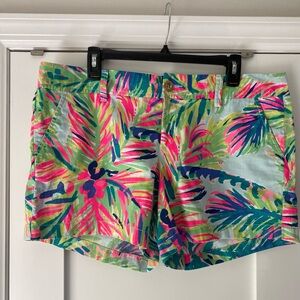 Lilly Pulitzer Pink and Green Callahan Shorts in Vibrant Tropical Print